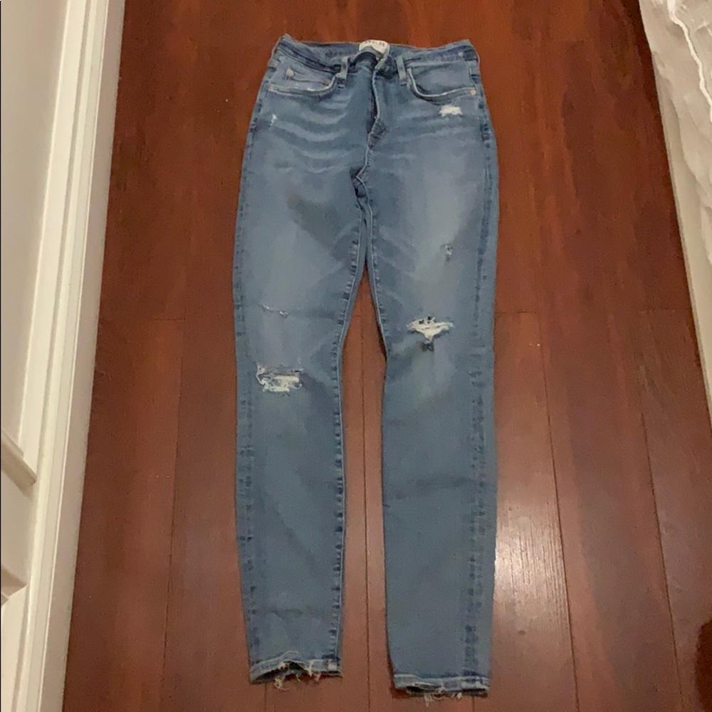 Agolde jeans: Sophie distressed light blue washed